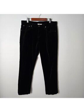 Sundance Size 8 Velvet Slim Black Stretch Ankle Pants Women's
